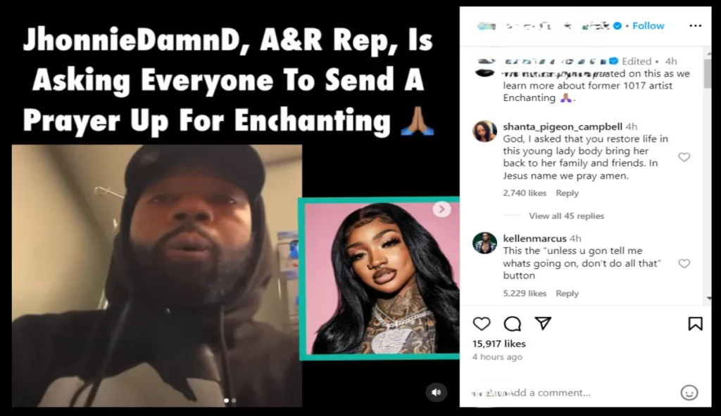 Johnnie Damn D's Video Asking for Prayers for the Enchanting