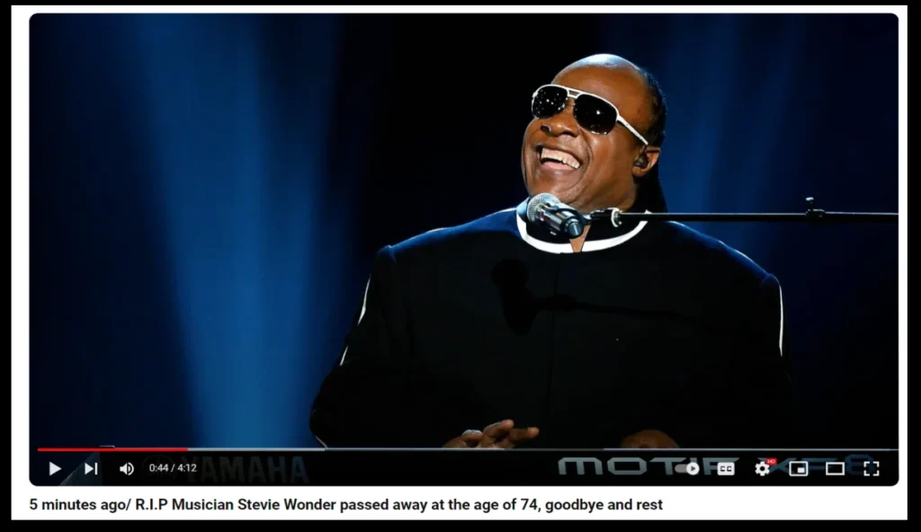 Stevie Wonder Pass Away YouTube Fake News