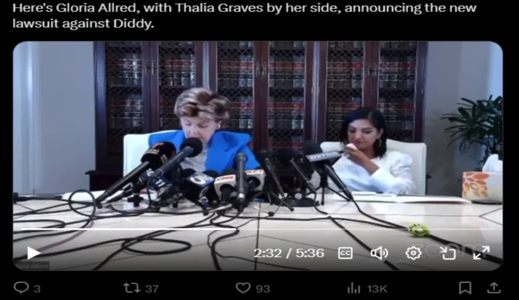 Thalia Graves and her attorney Gloria Allred